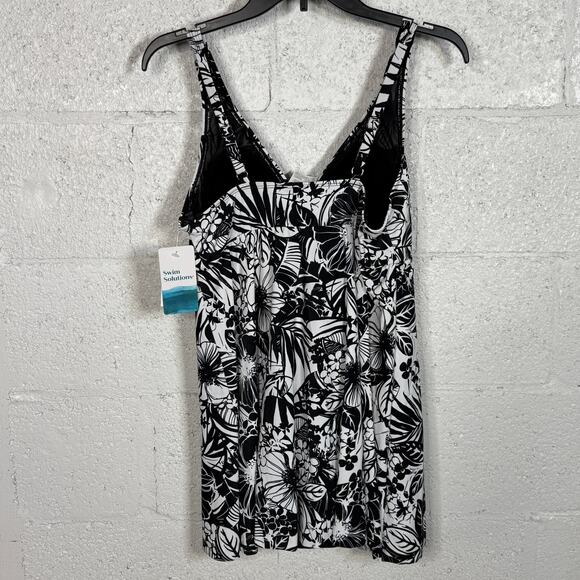 Swim Solutions Women's Floral-Print Flyaway Swim Dress Oasis Floral 16 $102 - Picture 6 of 13